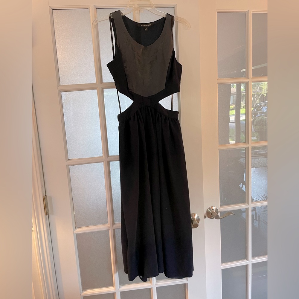 Navy cut out cocktail dress